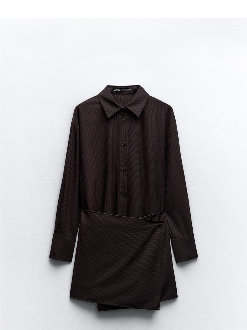 Zara Brown Pinstripe Mini Dress